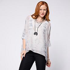 "As Is" WynneLayers Chiffon Poncho with Tank Top