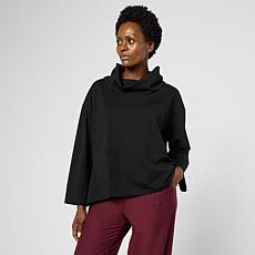 "As Is" WynneLayers Cotton Curved Hem Cowl Neck Top