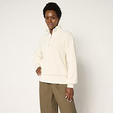 "As Is" WynneLayers Drama Sleeve Half-Zip Top