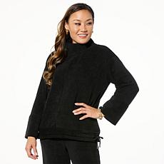 "As Is" WynneLayers Plush Ottoman Knit Drawstring Mock-Neck Top