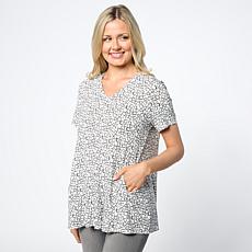 As Is WynneLayers Printed Jersey Knit V-Neck Butterfly Tee