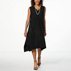 "As Is" WynneLayers Summer Plisse Knit Sleeveless Dress