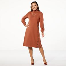 "As Is" WynneLayers Turtleneck Sweater Knit Midi Dress