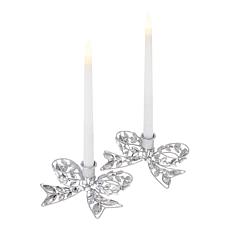 august & leo 2-Piece Jeweled Bow Candle Holders
