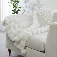 august & leo 60" x 70" Carved Faux Fur Throw 