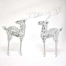 august & leo Set of 2 24" Jeweled Reindeers