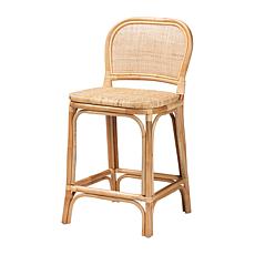 bali & pari Adrena Modern Bohemian Rattan Counter Stool