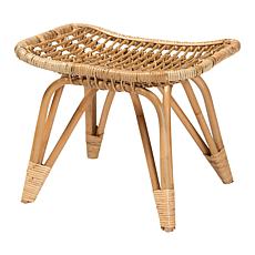 bali & pari Earvin Modern Bohemian Rattan Footstool