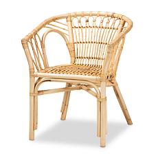bali & pari Kaka Natural Rattan Dining Chair with Bamboo Accents
