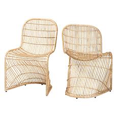 bali and pari Rosalba Rattan Dining Chair Set