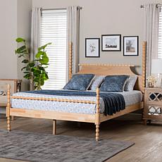 Baxton Studio Caliana Bobbin Queen Four Poster Platform Bed - Brown
