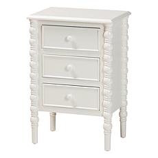 Baxton Studio Malinda Classic Wood End Table with 3 Storage Drawers