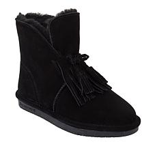 BEARPAW® Christie Suede Sheepskin Fringe Boot with NeverWet™