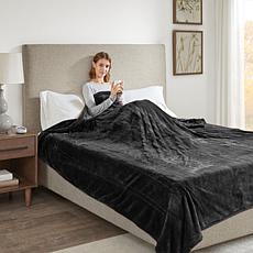 Beautyrest Heated Plush Blanket - Black Queen