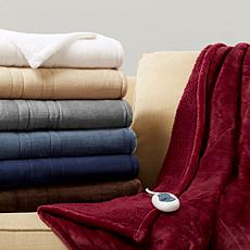 Beautyrest Microlight/Berber Heated Throw - Chocolate