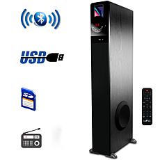 beFree Sound Bluetooth Powered Tower Speaker in Black