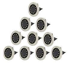 Bell + Howell 10-pack 10-LED Solar Deluxe Swivel Disk Lights