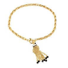 Bellezza Bronze 2-Tone Onyx Mixed Texture Pendant Necklace