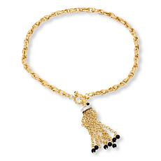 Bellezza Bronze 2-Tone Onyx Mixed Texture Pendant Necklace