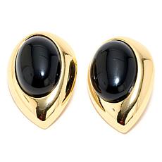 Bellezza Bronze Black Onyx Large Teardrop Earrings