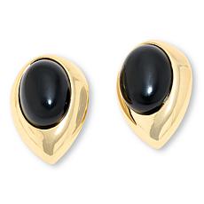 Bellezza Bronze Black Onyx Large Teardrop Earrings