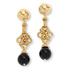 Bellezza Bronze Black Onyx Macrame-Inspired Drop Earrings