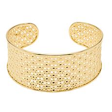 Bellezza Bronze Floral Cutout Flat Bangle Cuff