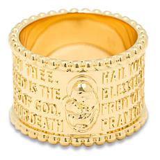 Bellezza Bronze Hail Mary Prayer Wide Band Ring