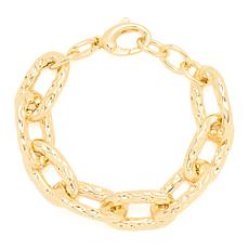 Bellezza Bronze Hammered Oval Link Bracelet