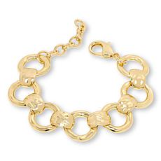 Bellezza Bronze Hammered Rolo Link Bracelet