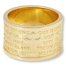 Bellezza Bronze Lord's Prayer Wide Band Ring