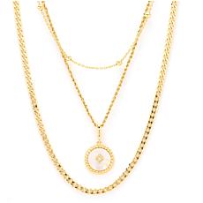 Bellezza Bronze Multi-Chain Layered Necklace Set with Pendant