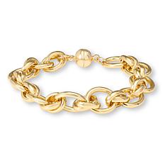 Bellezza Bronze Oval Rolo Link Magnetic Clasp Bracelet
