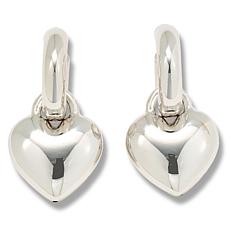 Bellezza Bronze Polished Hoop Earrings with Detachable Charm Drop
