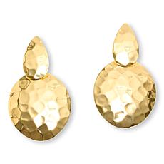 Bellezza Bronze Teardrop Hammered Drop Earrings