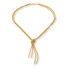 Bellezza Goldtone Multi-Rope Chain Textured "Scarf" Necklace