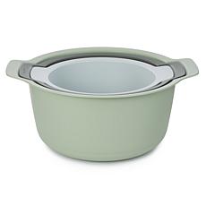 BergHOFF 3-piece Mixing Bowls and Colander Set in Green