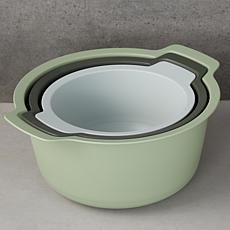 BergHOFF 3-piece Mixing Bowls and Colander Set in Green