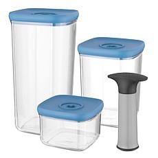 BergHOFF Leo Collection 4-piece Vacuum Food Container Set - Blue