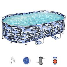 Bestway Steel Pro Max Blue Oval Above-Ground Pool Set