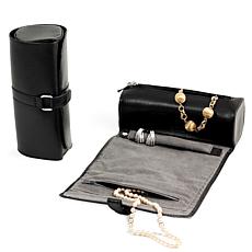 Bey-Berk Black Leather Jewelry Roll