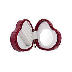 Bey-Berk Red Faux-Leather Heart-Shaped Jewelry Box - Small 
