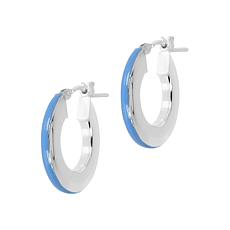 Bianca Milano Sterling Silver Enamel Hoop Earrings