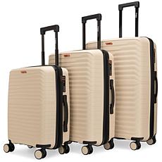 Bobcat Excavator 3 Piece Expandable Hardside Luggage Set with TSA Lock