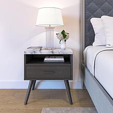 Boyd Sleep Marcello 19.3" Faux Marble Nightstand With Storage