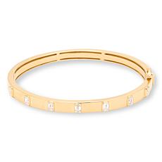 Bright Halo Lab Grown Diamonds 1.25ctw Gold-Plated Bangle Bracelet