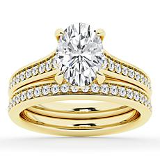 Bright Halo Lab Grown Diamonds 14K 2.5ctw Oval Bridal Set