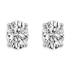 Bright Halo Lab Grown Diamonds 14K Gold 2ctw Oval-Cut Stud Earrings