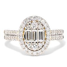 Bright Halo Lab Grown Diamonds 1ctw 14K Oval Cluster Ring