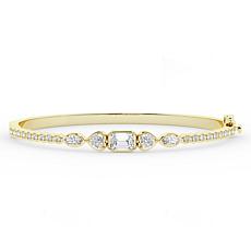 Bright Halo Lab Grown Diamonds 2.50 ctw Mixed Cut Bangle, Sterling ...